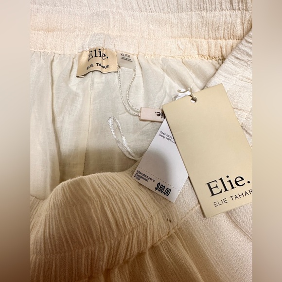 Elie Tahari Buttercream Embroidered Wide Leg Flowy Pants - Picture 4 of 9